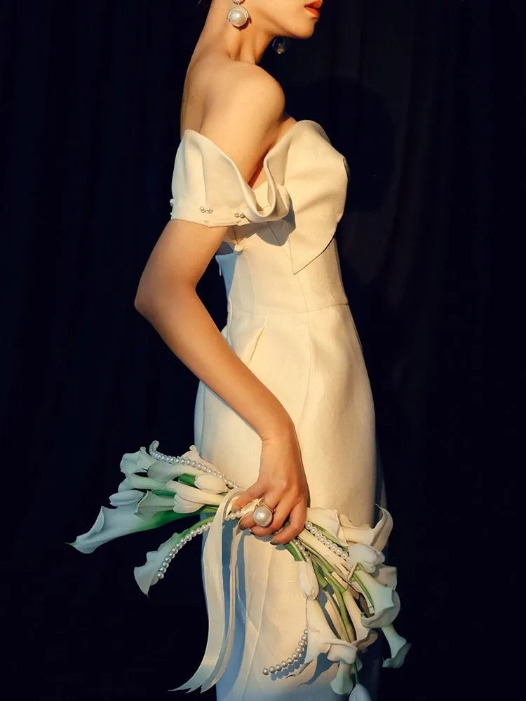 Stylish Satin Ankle Length Sheath Wedding Dress