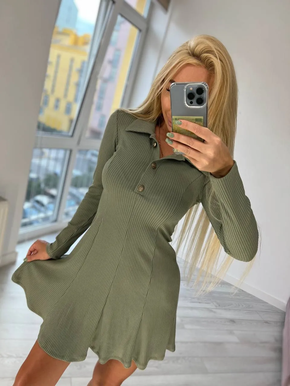 Stylish Short Dress with Collar Many Colors