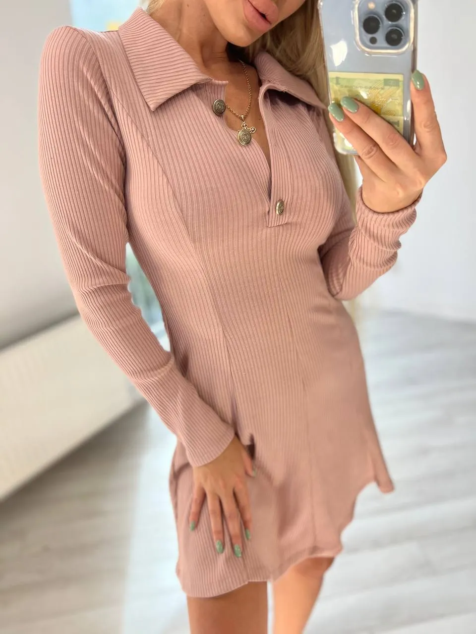 Stylish Short Dress with Collar Many Colors