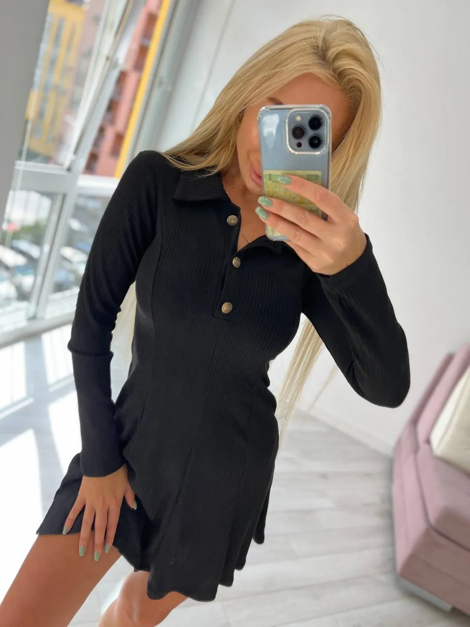 Stylish Short Dress with Collar Many Colors