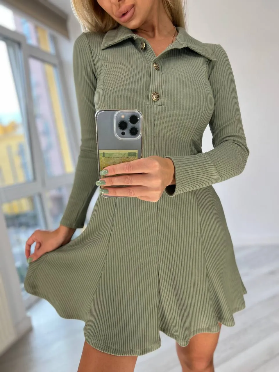 Stylish Short Dress with Collar Many Colors