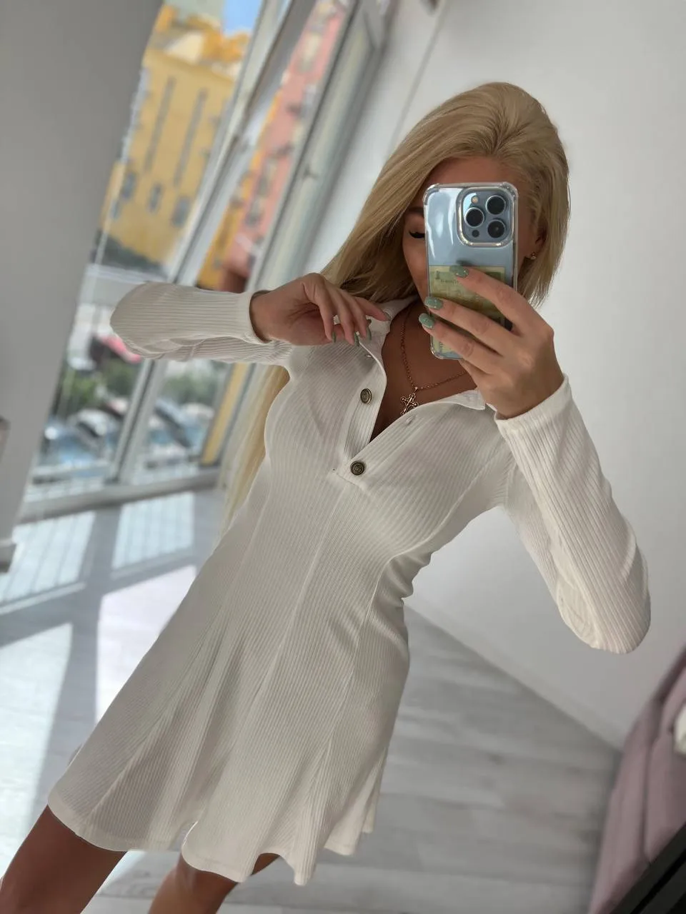 Stylish Short Dress with Collar Many Colors