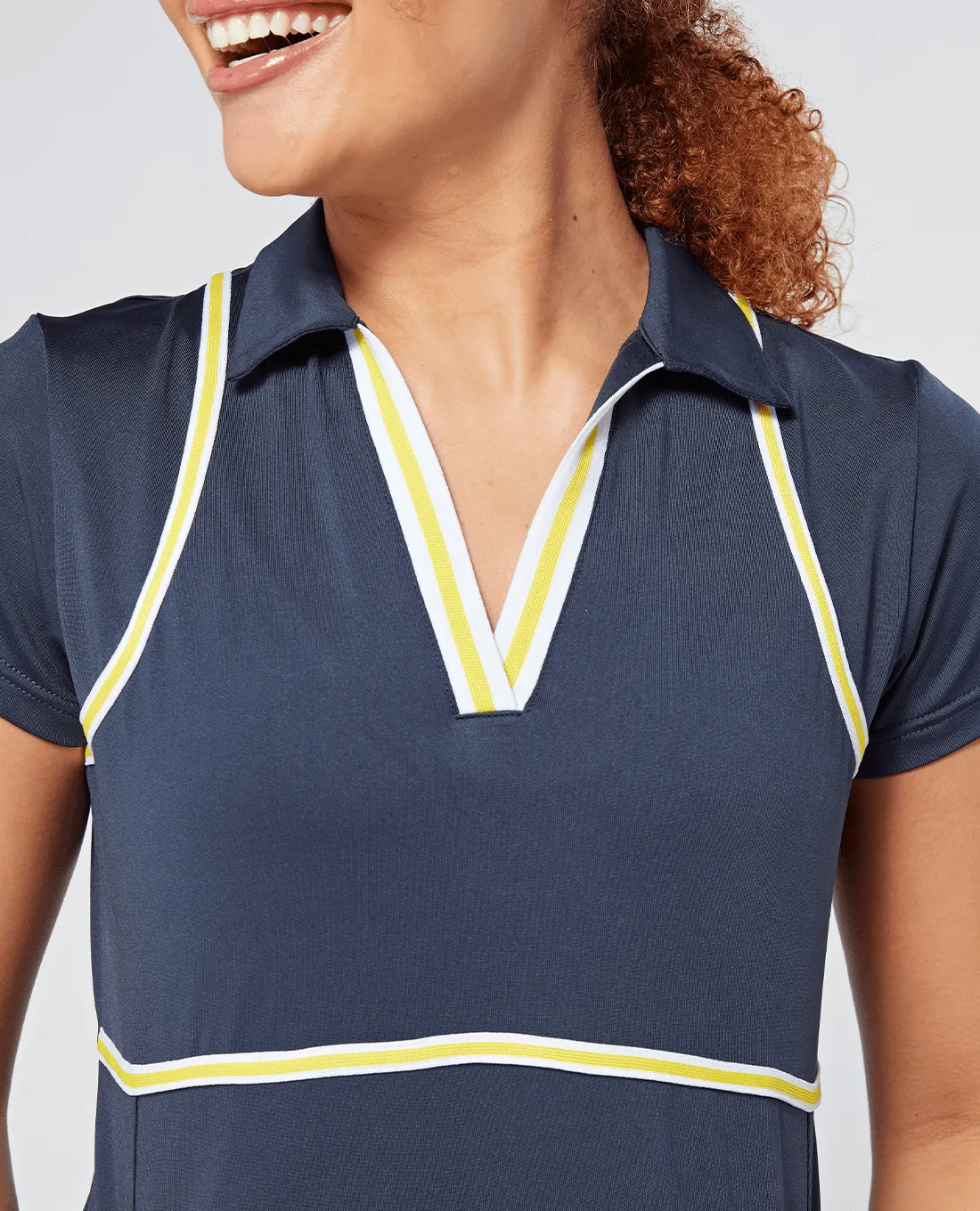 SWING OUT SISTER Liz Cap Sleeve Dress Navy