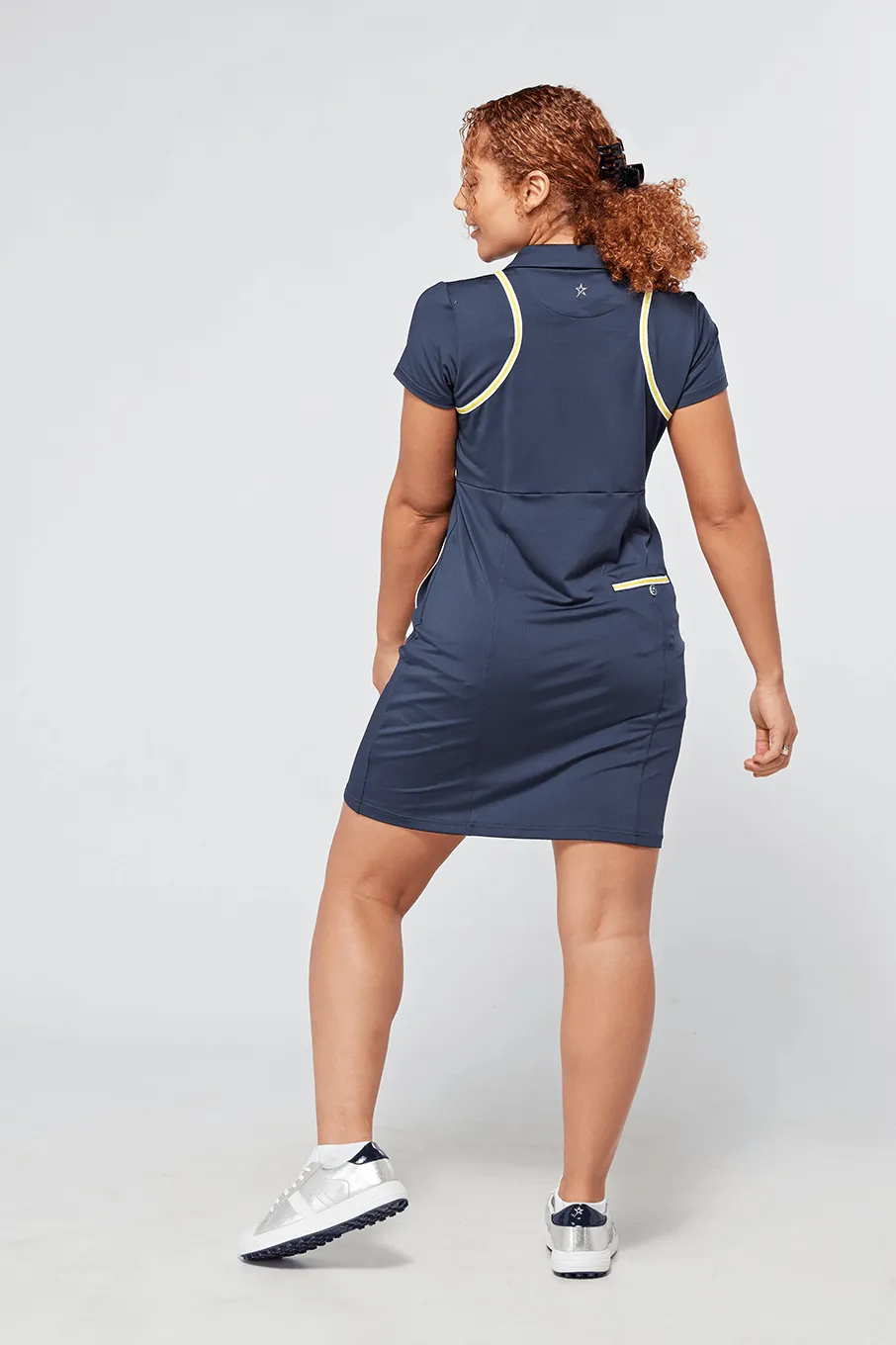 SWING OUT SISTER Liz Cap Sleeve Dress Navy