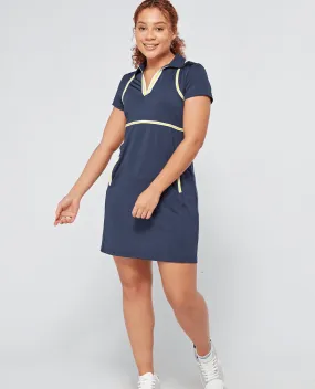 SWING OUT SISTER Liz Cap Sleeve Dress Navy