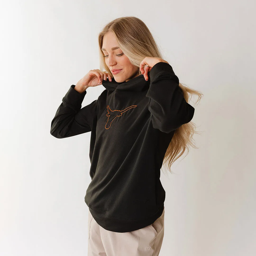 Texas Embroidered City Pullover, Black