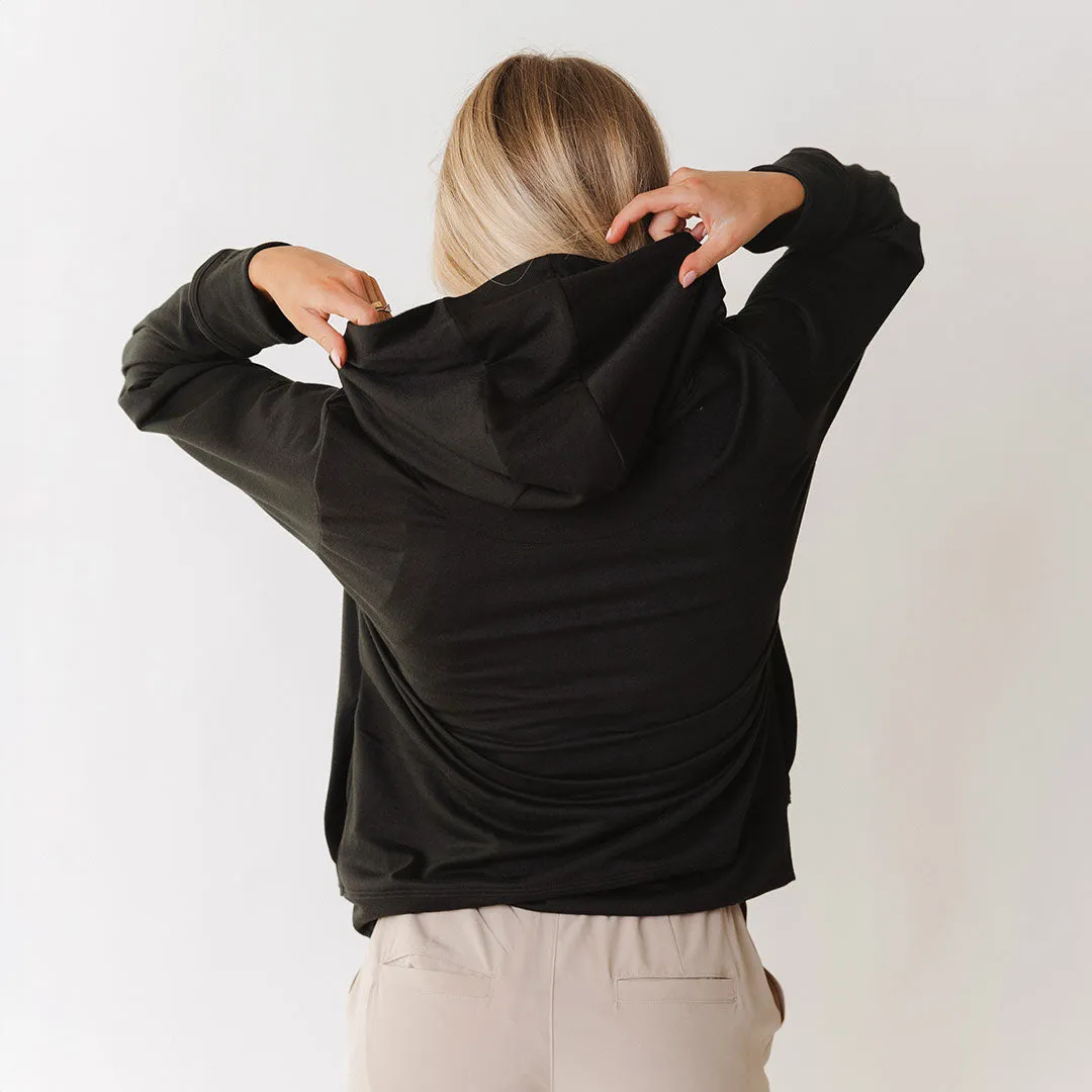 Texas Embroidered City Pullover, Black