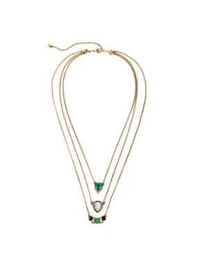 Three-layer Green Necklace