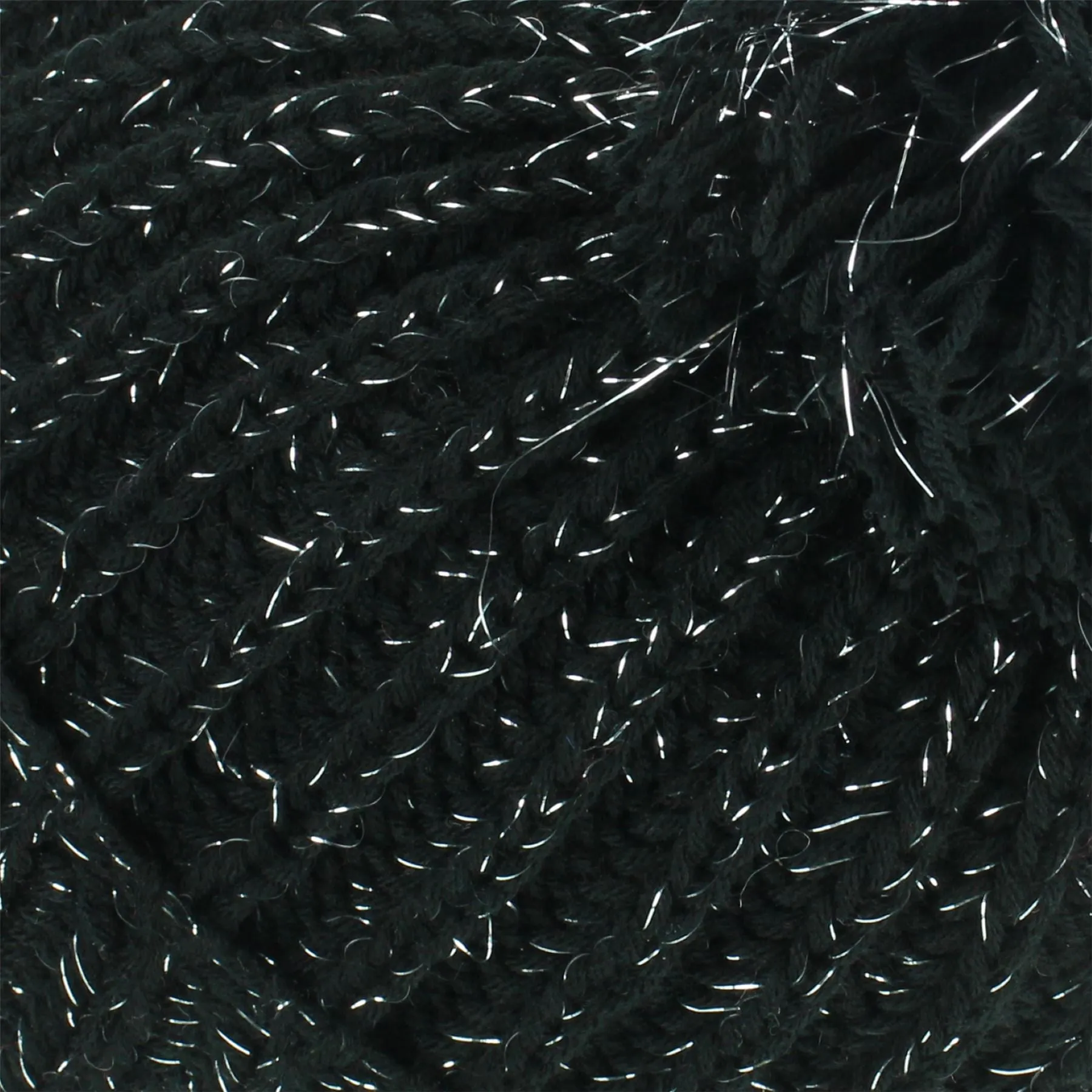 Tinsel Bobble Beanie Hat - Black