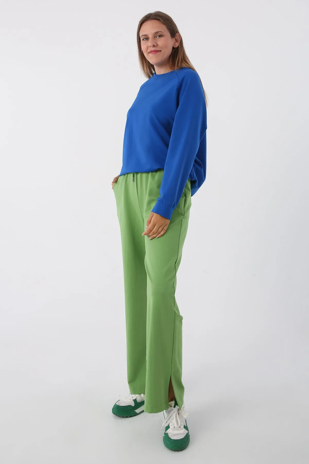TLD Women Allday Green Sweatpants with Slits - Lakeland