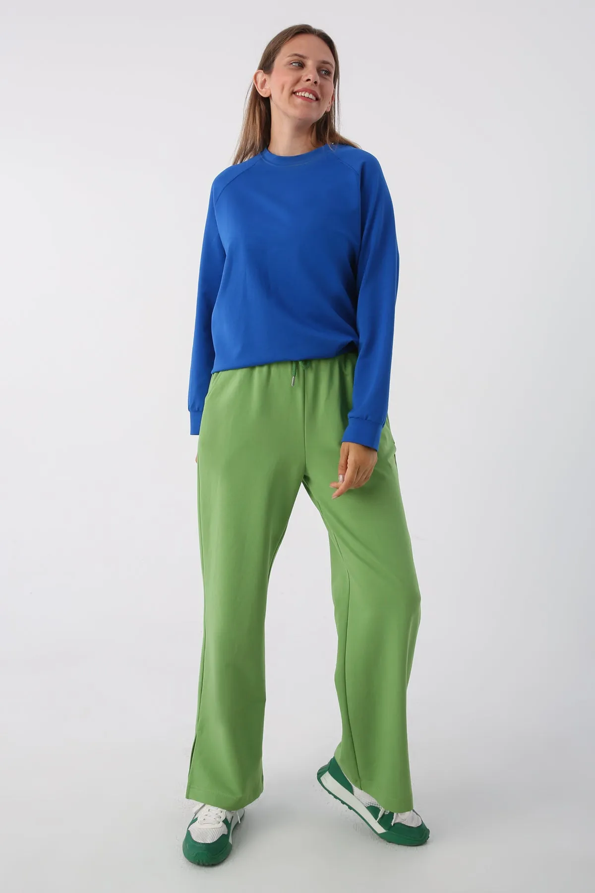 TLD Women Allday Green Sweatpants with Slits - Lakeland