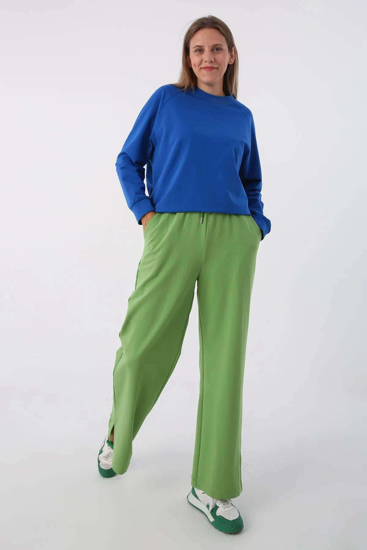 TLD Women Allday Green Sweatpants with Slits - Lakeland