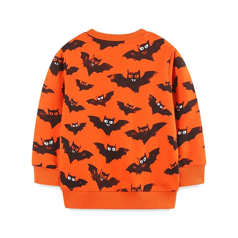 Toddler/Kid Boy's Cartoon Bat Print Design Sweatshirt