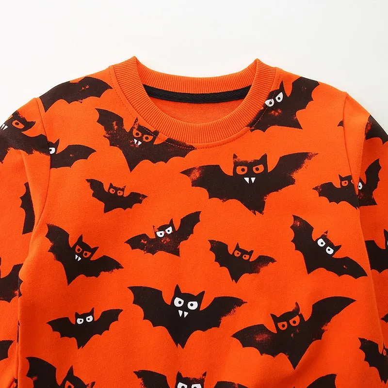 Toddler/Kid Boy's Cartoon Bat Print Design Sweatshirt