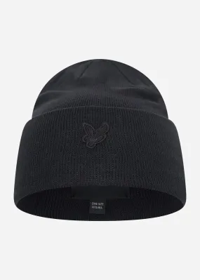 Tonal eagle beanie - jet black