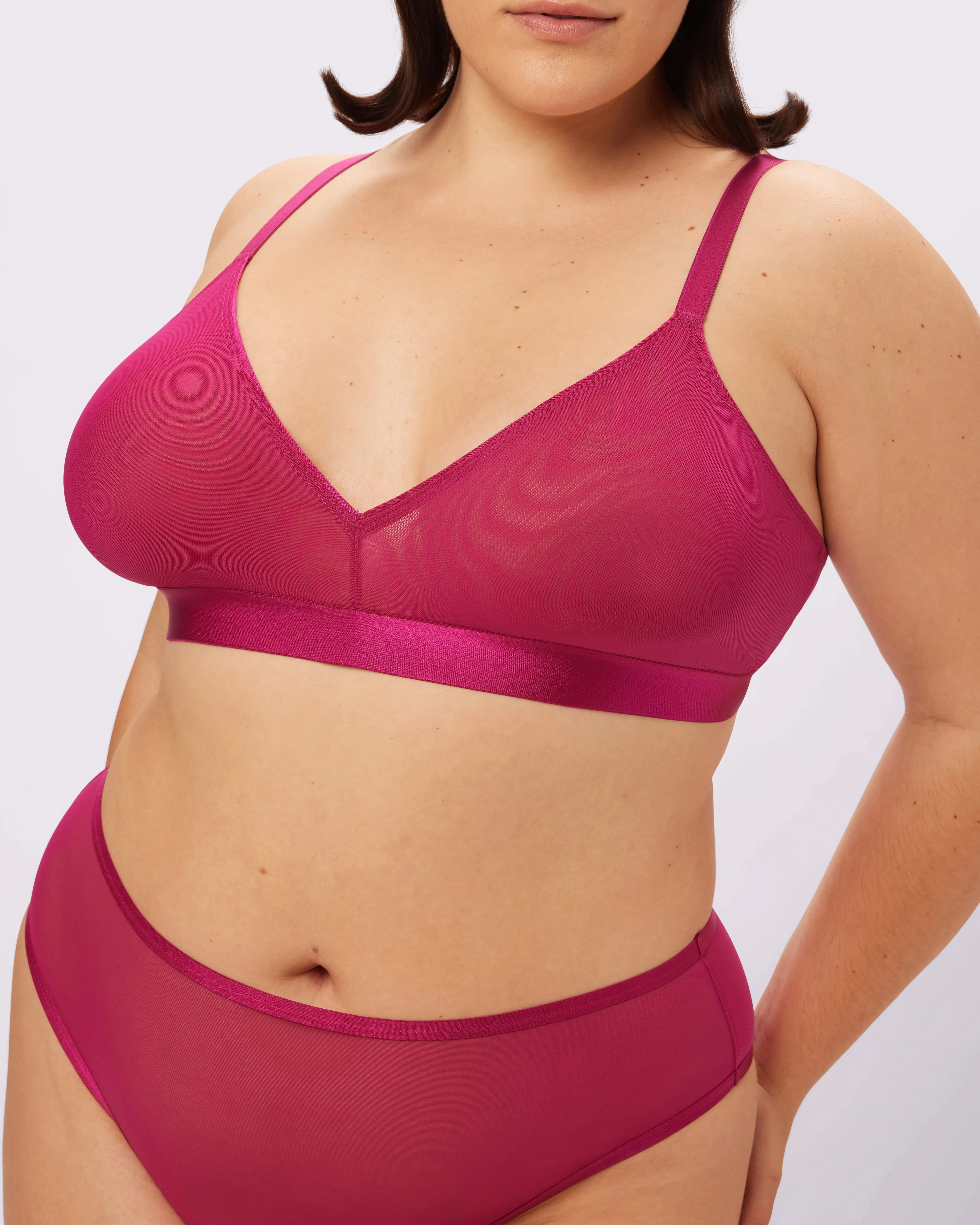 Triangle Bralette | Silky Mesh | Archive (Maraschino)