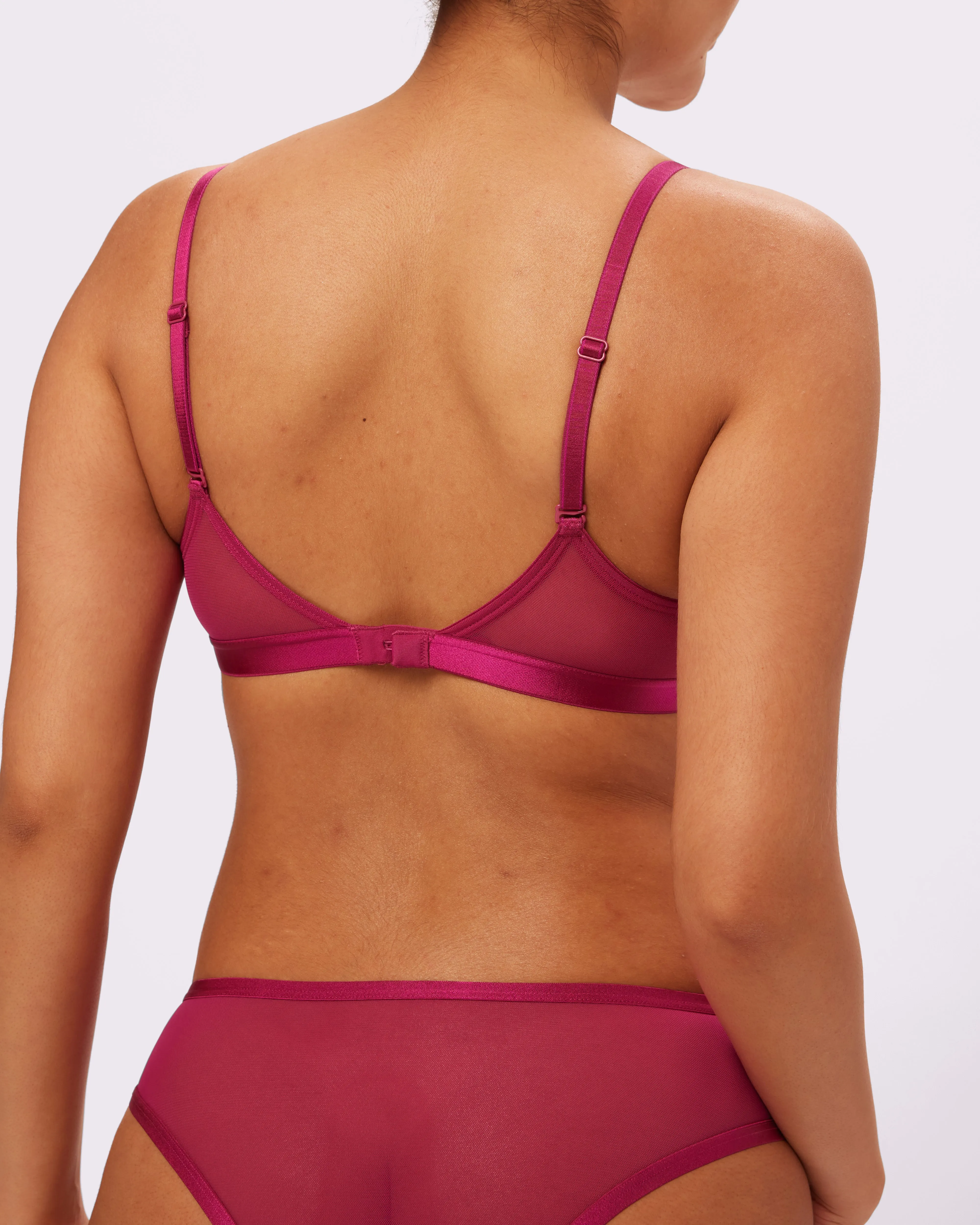 Triangle Bralette | Silky Mesh | Archive (Maraschino)
