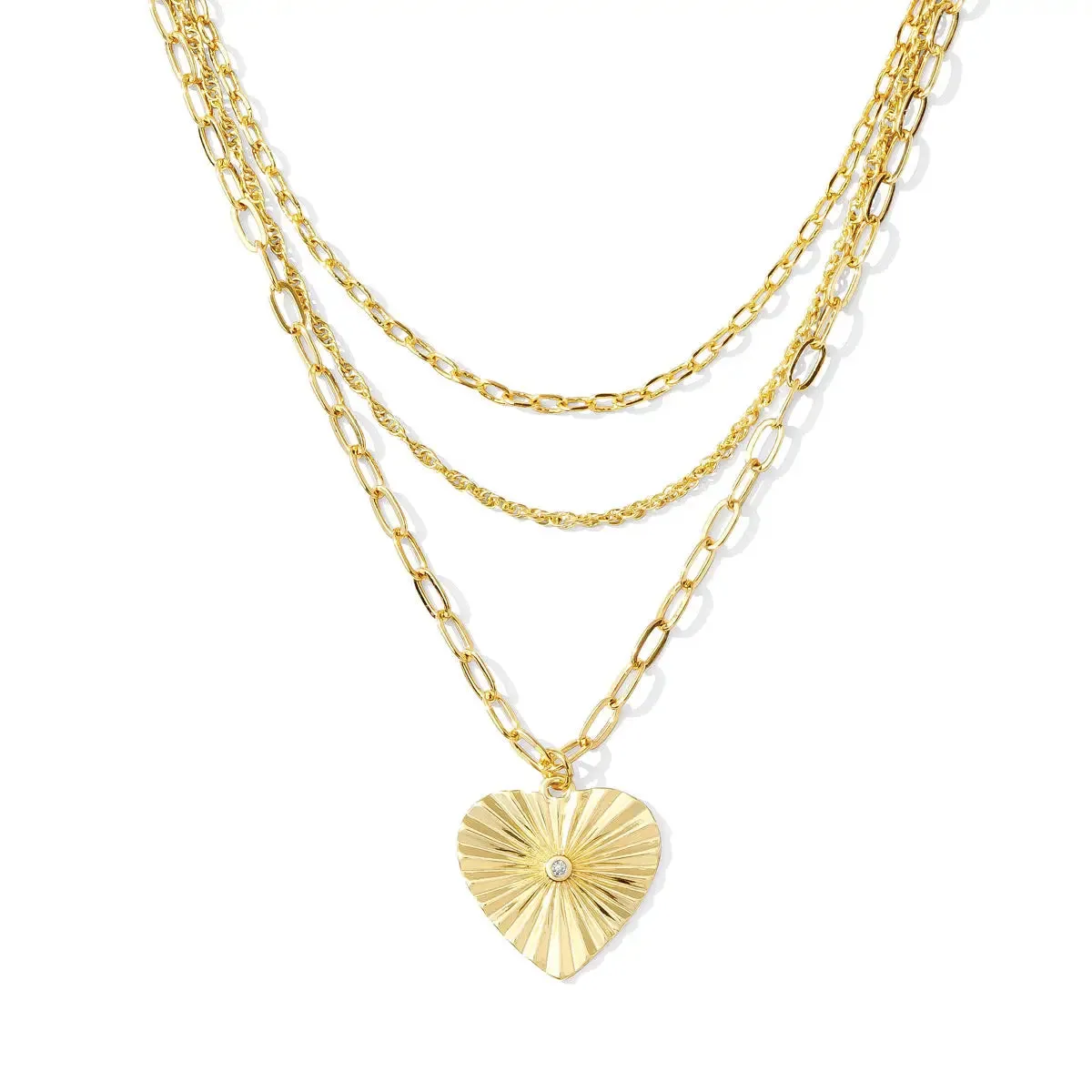 Triple Layer Heart Necklace
