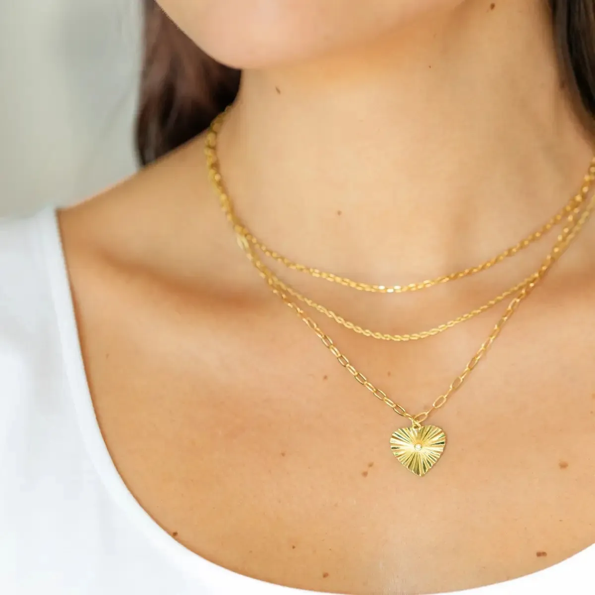 Triple Layer Heart Necklace
