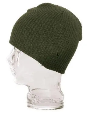 UE Shorty Skull Ribbed Beanie Hat - Olive Green