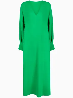 V-neck long-length dress
