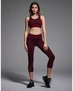 Varley Alden Cropped Side Mesh Legging - Womens - Raspberry