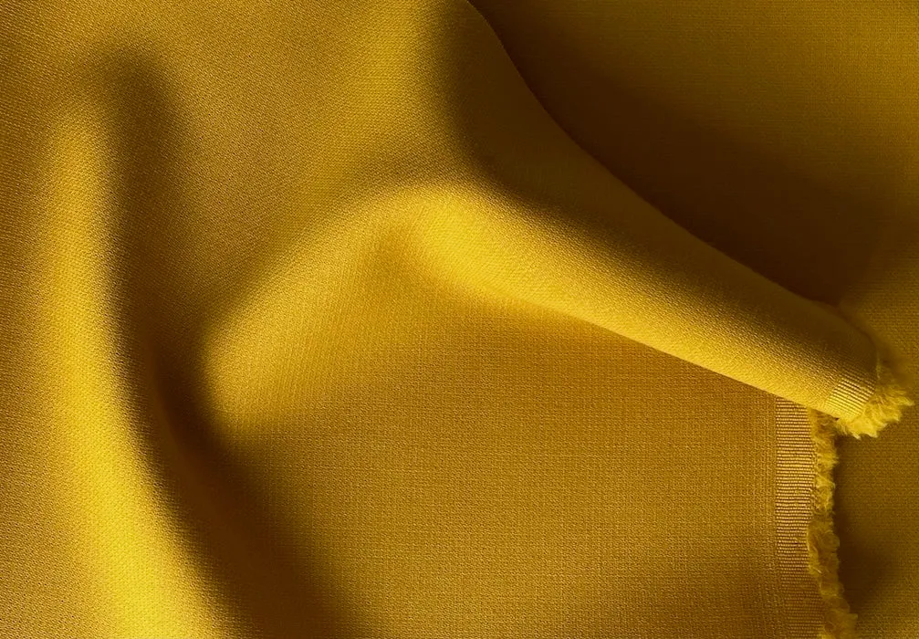 Vibrant Honeyed Amber Double-Faced Wool Coating (Made in Italy)
