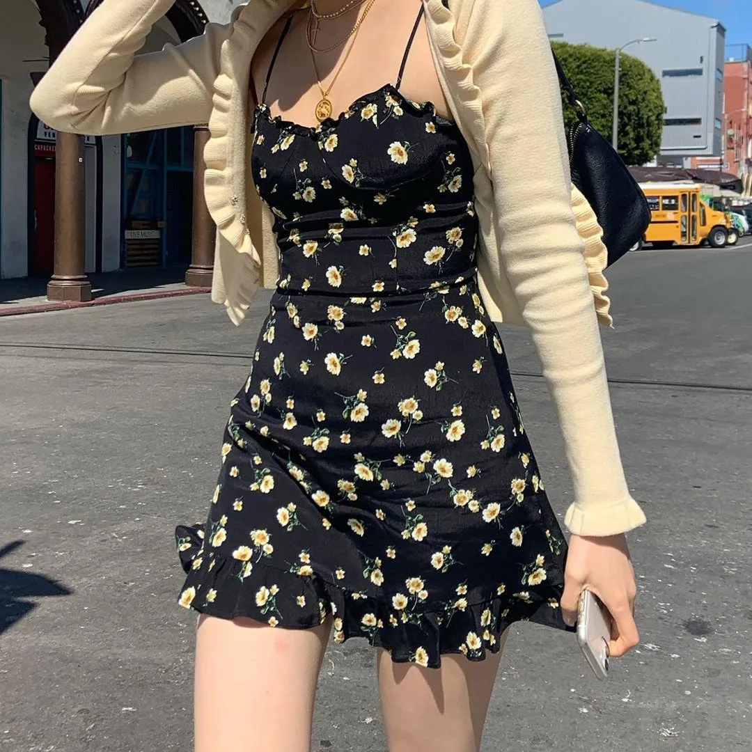 Vintage Black Slip Dress KF82792