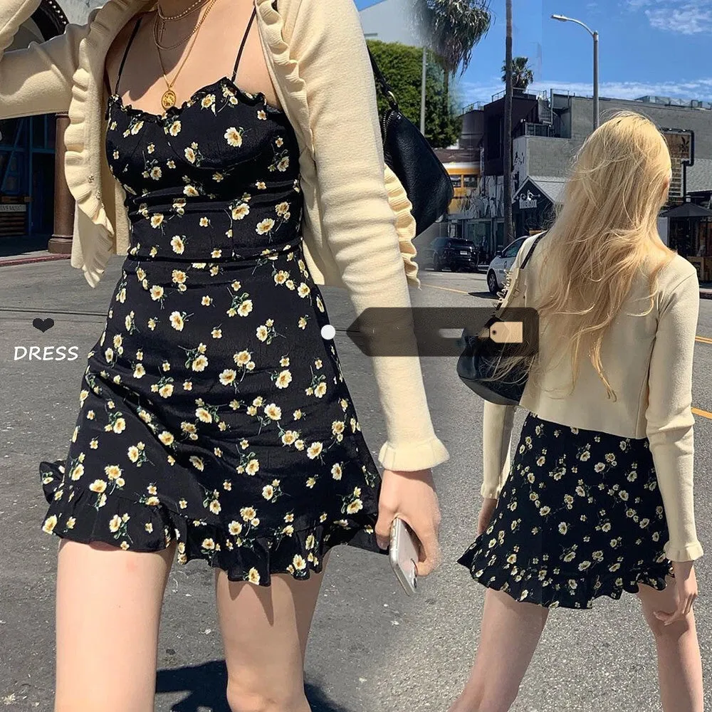Vintage Black Slip Dress KF82792