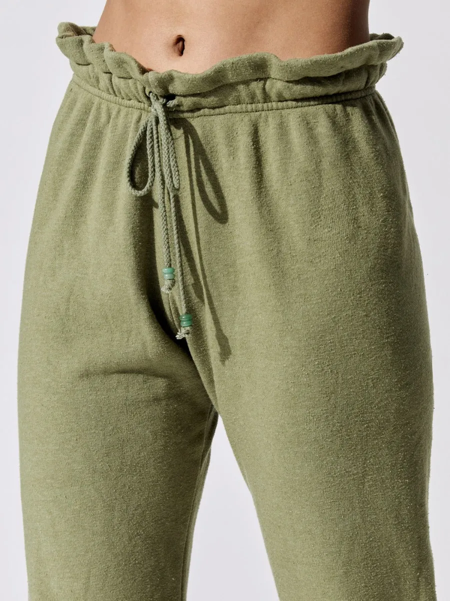 Vintage Fleece Gemstone Sweatpants - Basil With Jade