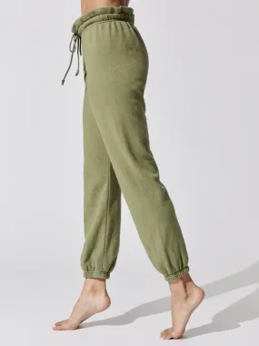 Vintage Fleece Gemstone Sweatpants - Basil With Jade