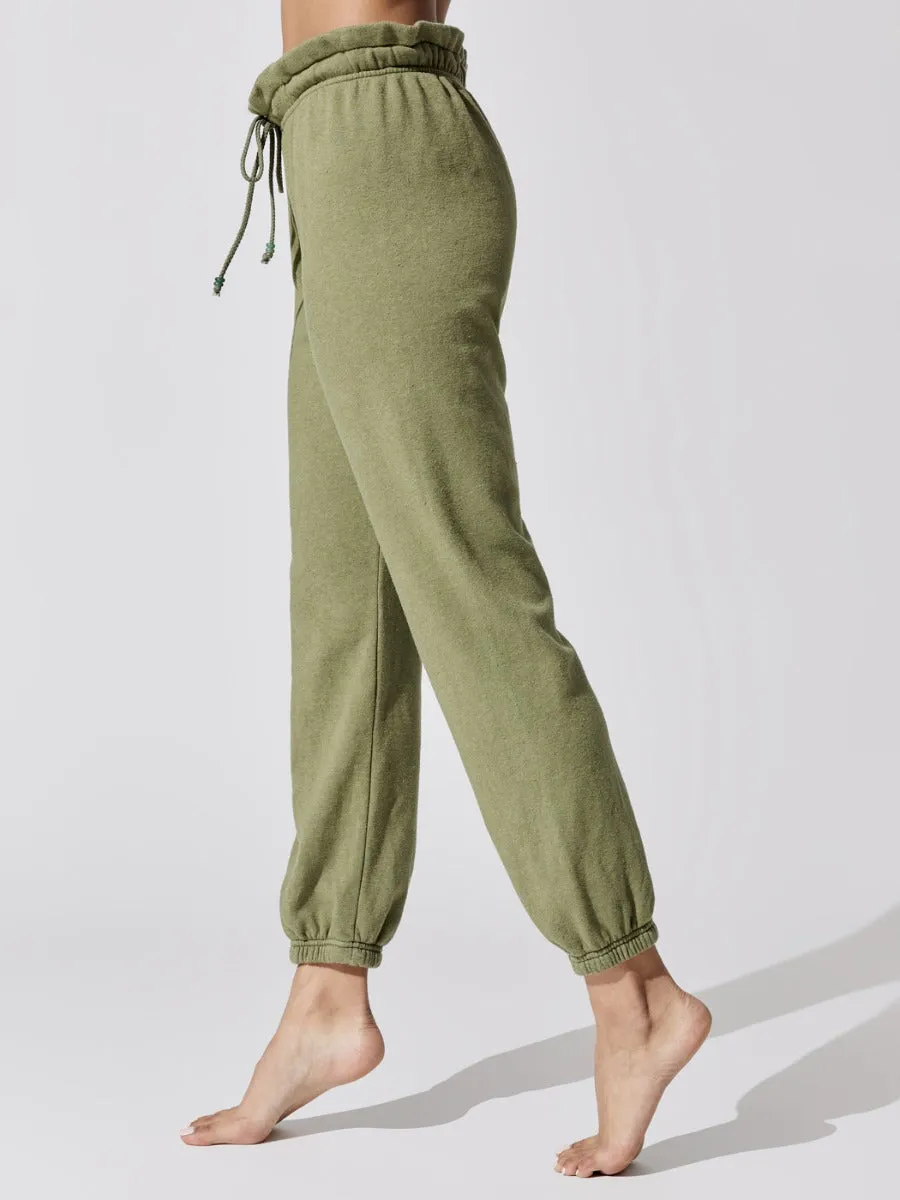 Vintage Fleece Gemstone Sweatpants - Basil With Jade