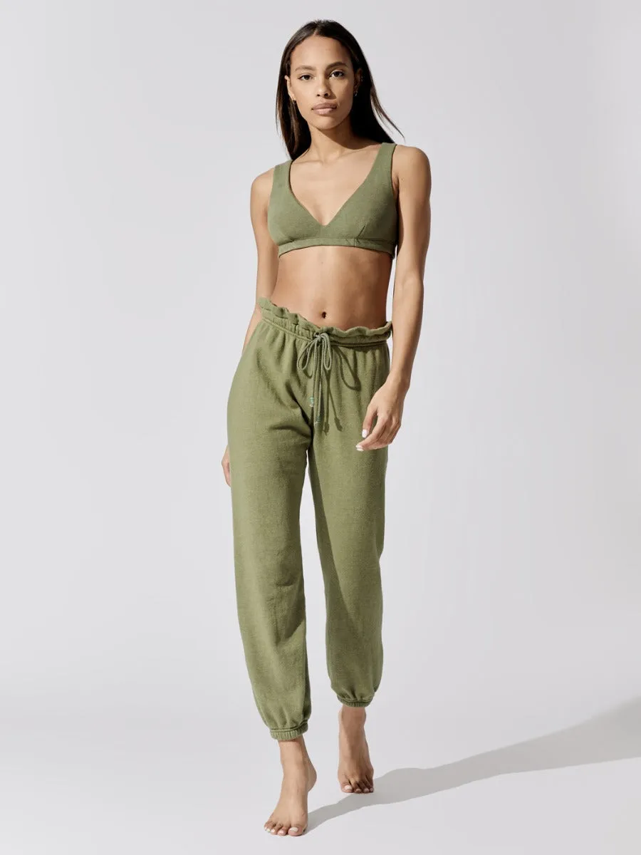 Vintage Fleece Gemstone Sweatpants - Basil With Jade