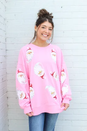 Wild Indigo - Under Elf Surveillance Sequin Santa Sweatshirt