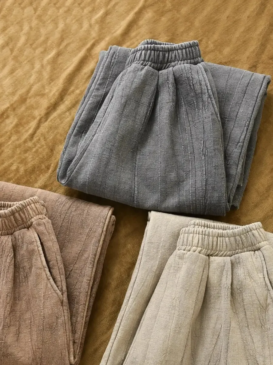 Women Tie-dye Fleece-lined Harem Pants