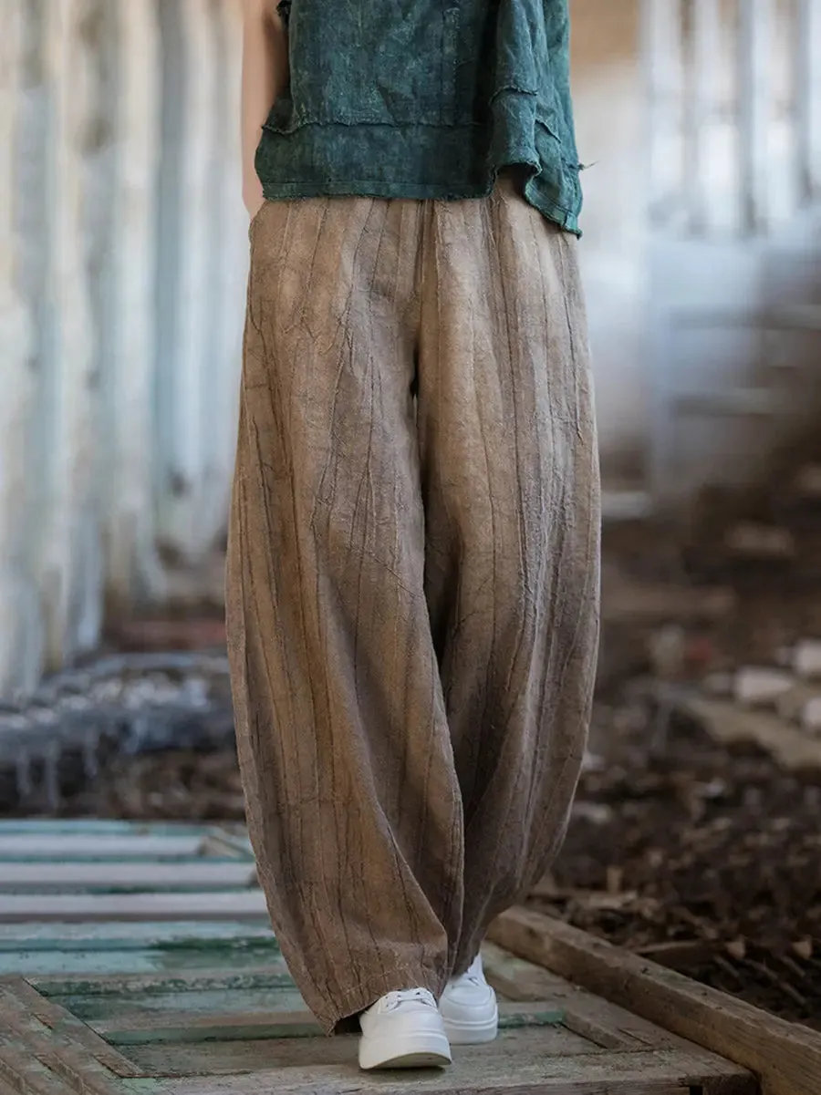 Women Tie-dye Fleece-lined Harem Pants