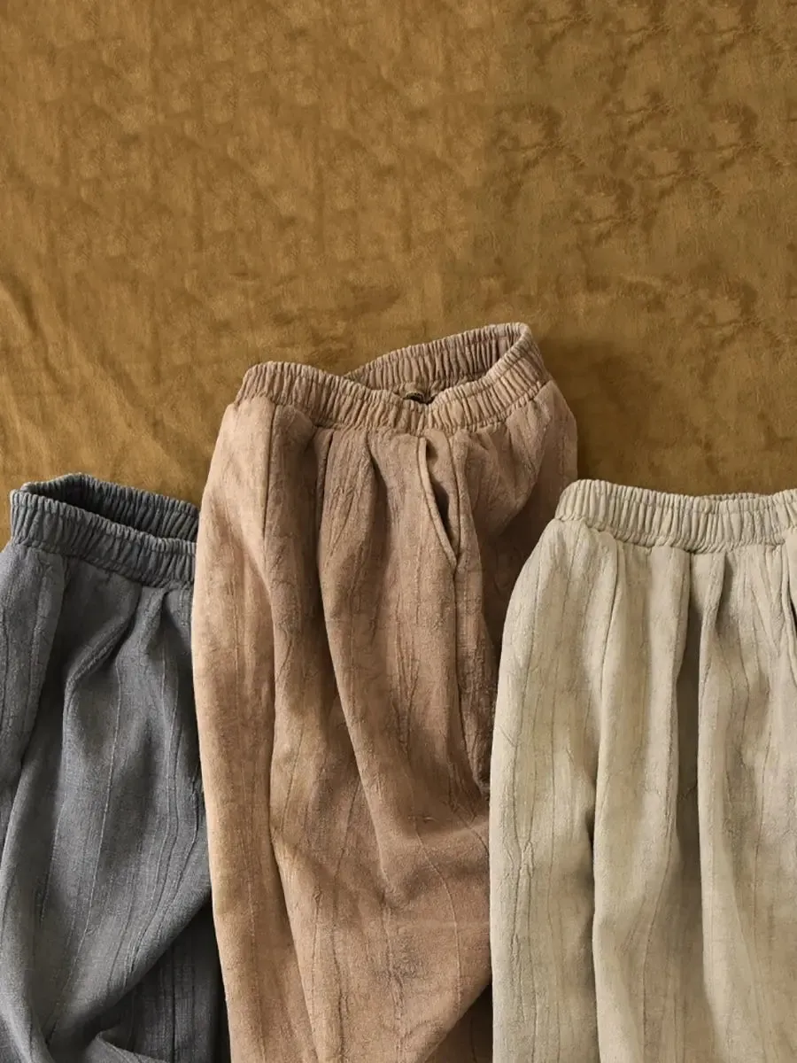 Women Tie-dye Fleece-lined Harem Pants
