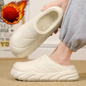 Women's Autumn And Winter Fleece-lined Warm Indoor Non Slip Cotton Slippers