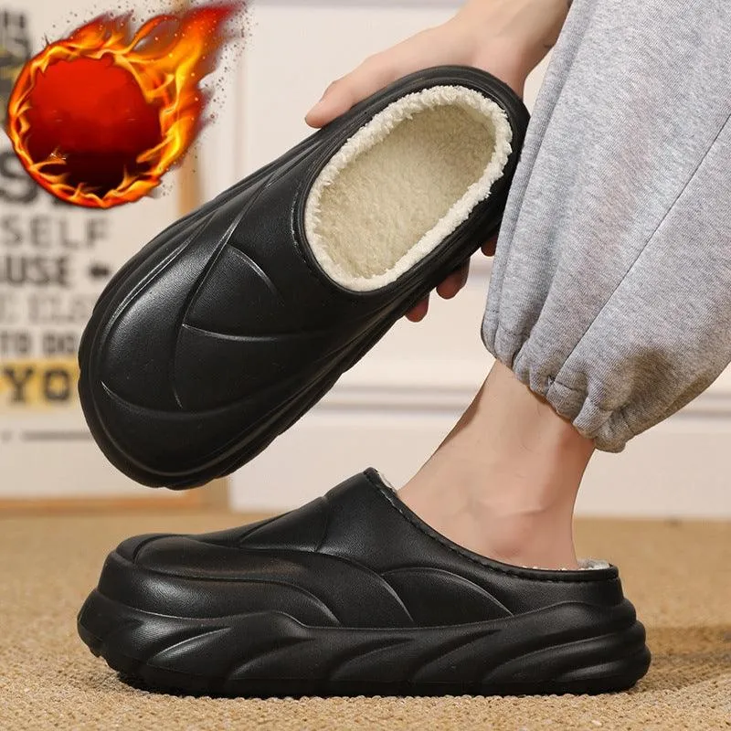 Women's Autumn And Winter Fleece-lined Warm Indoor Non Slip Cotton Slippers