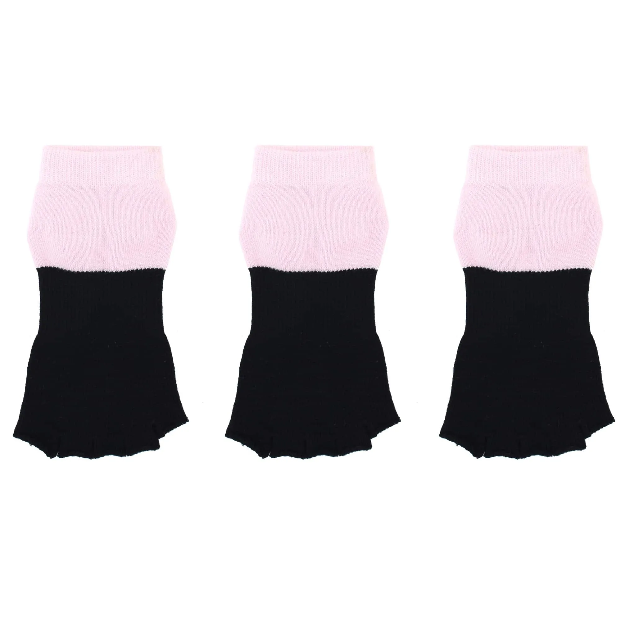 Women's Rayon from Bamboo Fiber Socks Yoga Barre Pilates Non-Skid Toe Grip Socks - 3 Pair