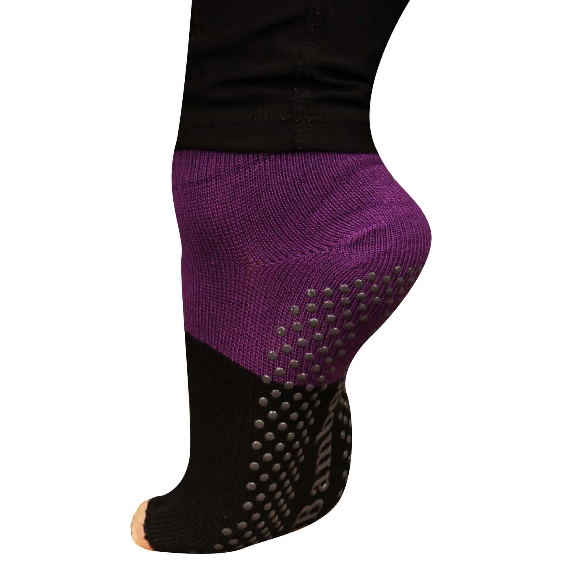 Women's Rayon from Bamboo Fiber Socks Yoga Barre Pilates Non-Skid Toe Grip Socks - 3 Pair