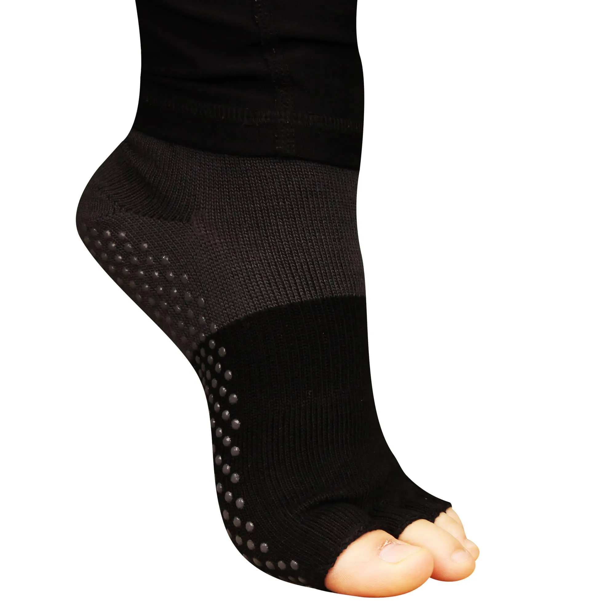 Women's Rayon from Bamboo Fiber Socks Yoga Barre Pilates Non-Skid Toe Grip Socks - 3 Pair
