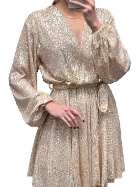 Women's Sequined Dress,Light Beige