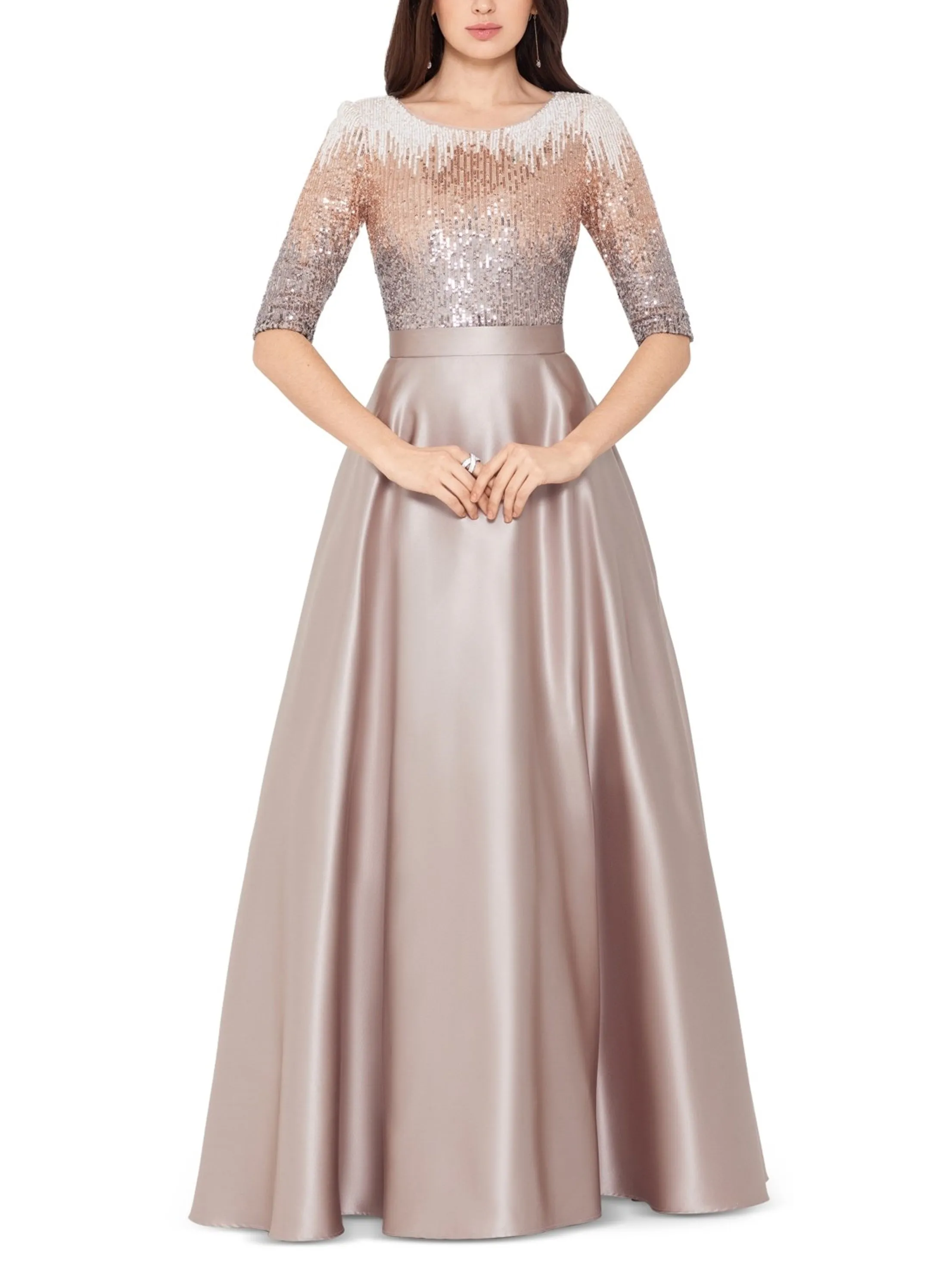 Women's Sequined Maxi Dress,Beige
