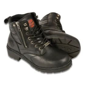 Women's Side Zipper Plain Toe Boot