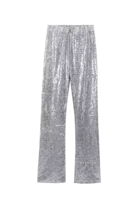 'Zoe' High-Waist Sequinned Flared Pants (2 Colors)