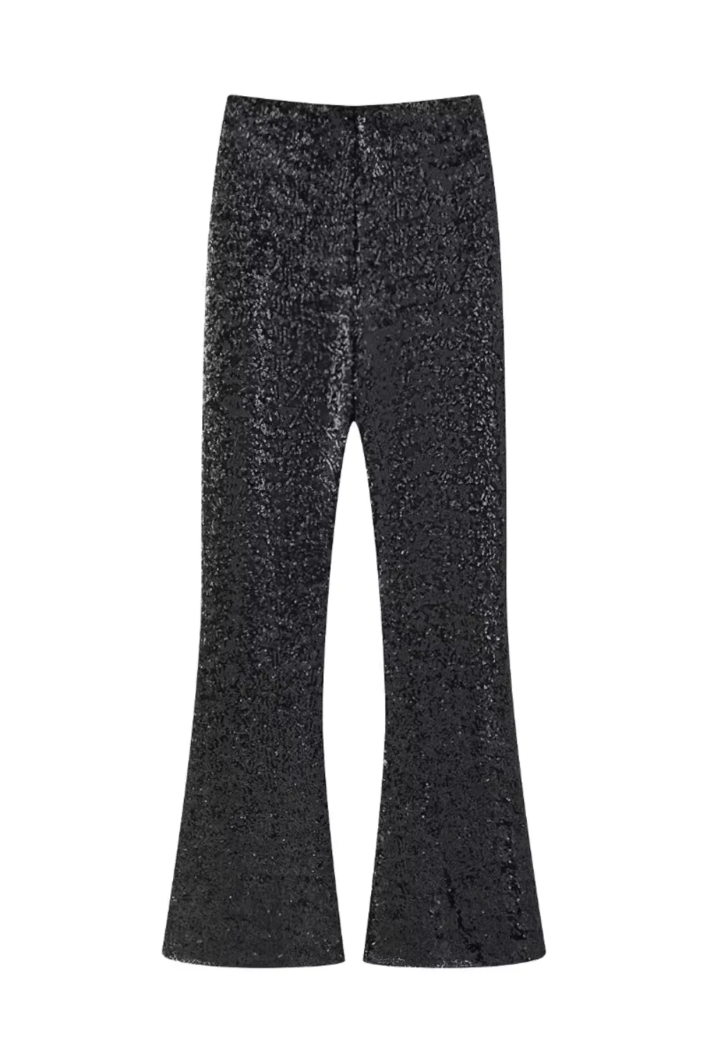 'Zoe' High-Waist Sequinned Flared Pants (2 Colors)